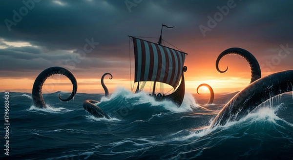 Fototapeta sunset on the sea