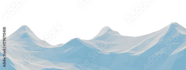 Obraz  blue low polygon ice mountain. Low poly terrain