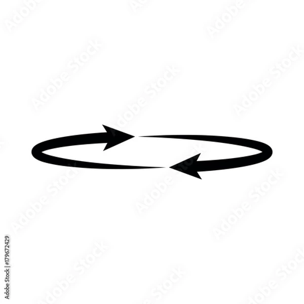 Fototapeta Two arrows on the circle . Angle 360 black icon .