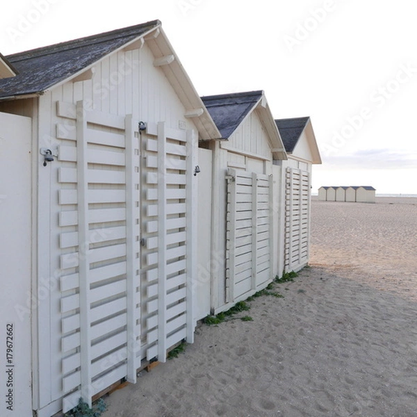 Obraz Cabanes de Ouistreham Riva-Bella, Normandie