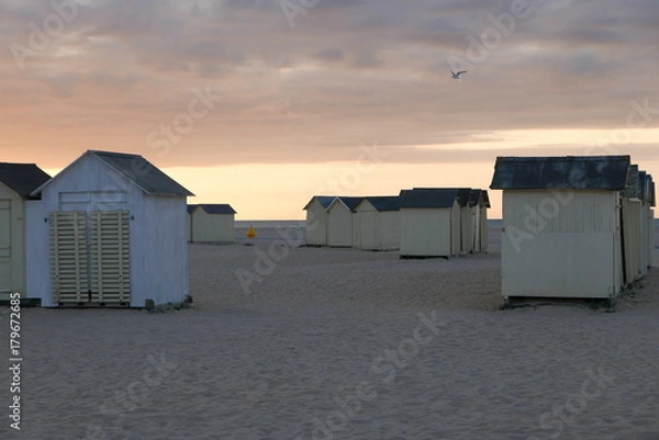 Obraz Cabanes de Ouistreham Riva-Bella, Normandie
