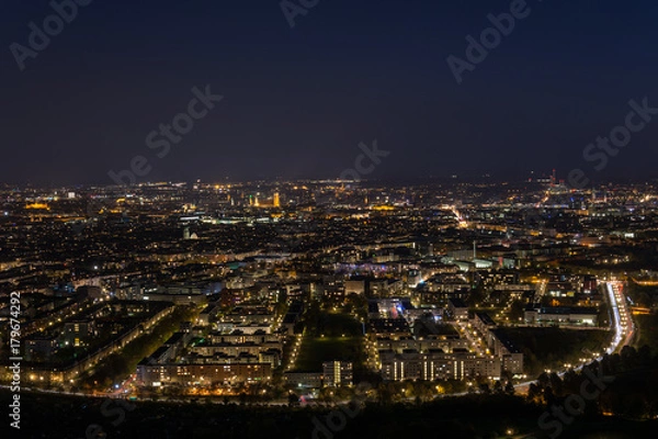 Fototapeta Munich, Germany at night from the Olympic tower