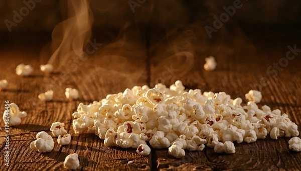 Fototapeta Golden Kernels, Rustic Wood. A Study in Texture and Warm Tones with Ethereal Haze.