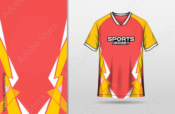 Fototapeta Sport jersey design with red and yellow background