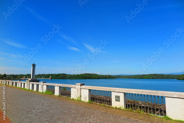 Fototapeta 富士山と狭山湖の風景7