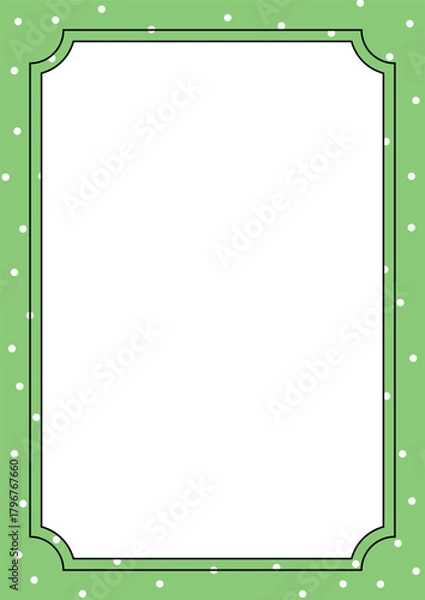 Obraz Vector Green Frame Border With Dots Background