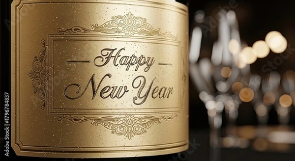 Obraz Celebrate New Year with Sparkling Champagne and Festive Cheers