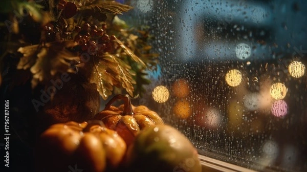 Obraz A moody, reflective fall scene where warmth and melancholy coexist.