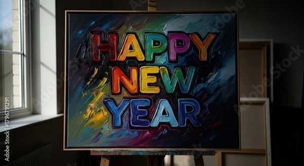 Obraz Vibrant Abstract Painting Welcomes The New Year