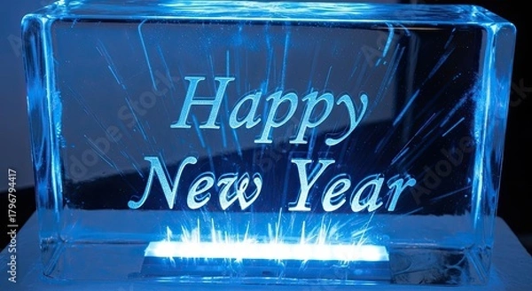 Obraz Celebrate the New Year with an Ice Sculpture Festive Display