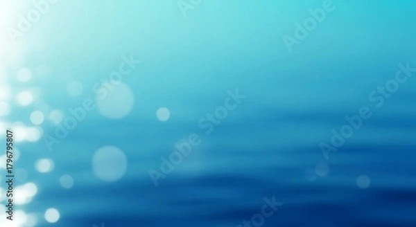 Fototapeta Dive into Tranquility Gentle Blue Water Bokeh Background for Serene Designs and Relaxing Visuals, Perfect for Meditation and Peaceful Projects