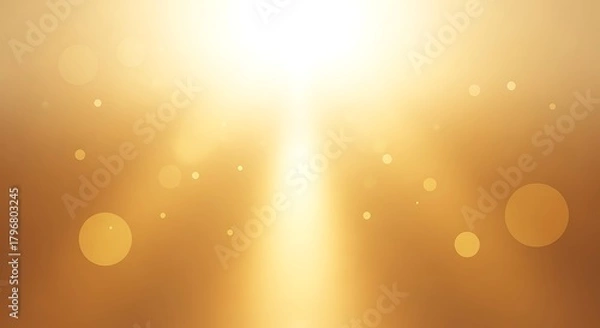 Fototapeta Golden sunset casting a warm glow with bokeh creating a peaceful, dreamy atmosphere perfect for inspirational backgrounds and serene designs