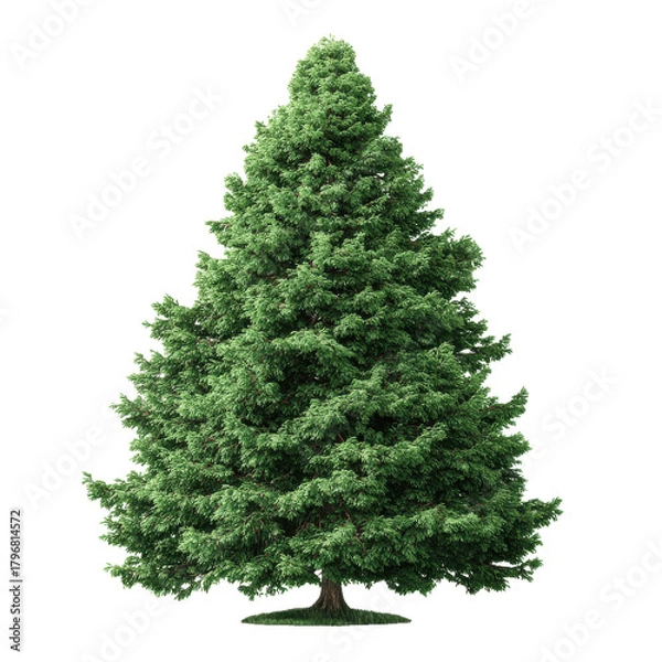 Fototapeta Lush green evergreen tree png pine png conifer png forest png nature png botanical png foliage png outdoor png tall png plant png transparent background image [memory:6]