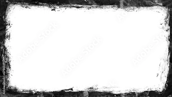 Obraz Distressed Grunge Frame with Rough Black Border