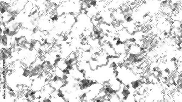 Obraz Abstract black and white textured background with organic shapes and doodled elements