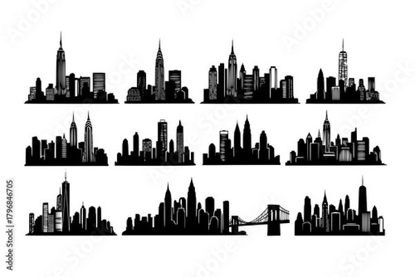 Obraz New York City Skyline Silhouette
