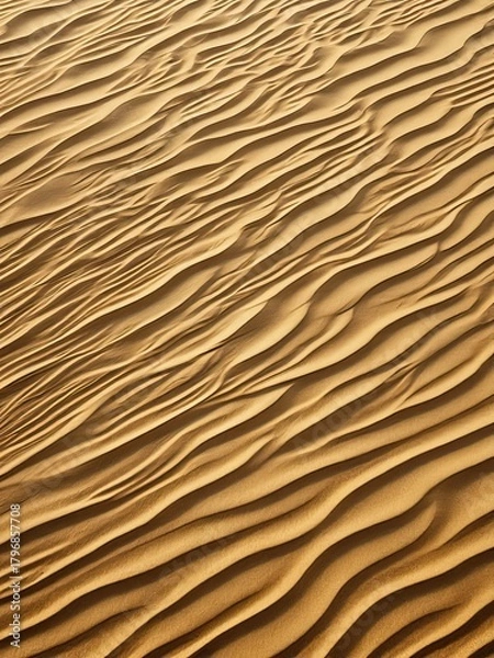Obraz Golden Sand Dunes: Abstract Texture of Desert Landscape, Wavy Patterns, Warm Tones, Nature Photography, Scenic View