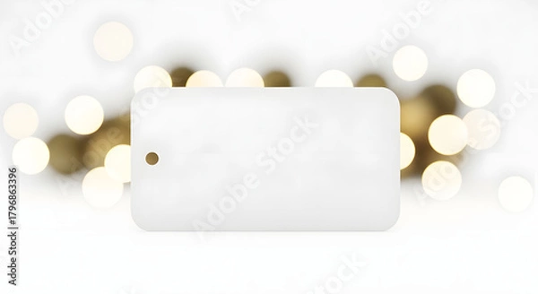Obraz Elegant blank tag with soft glowing bokeh lights creates a festive and celebratory mood for any special occasion or announcement