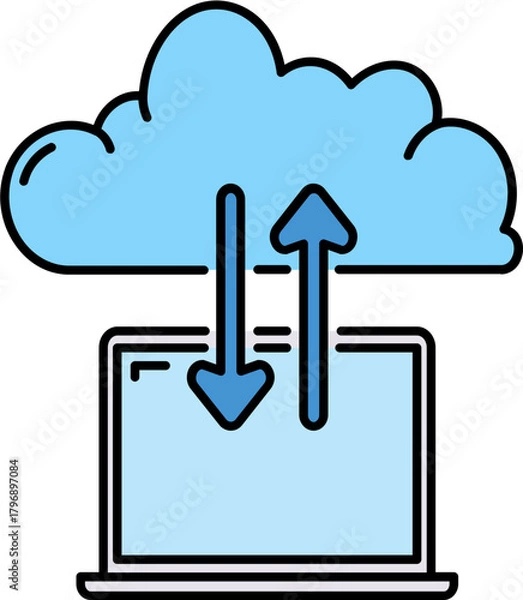 Fototapeta Synchronize data line icon
