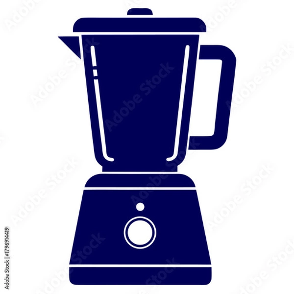 Fototapeta Silhouette Vector of a blender on white background. blender kitchen appliance solid style icon. Kitchen blender icon smoothie maker food processor juicer kitchen appliance vector graphic