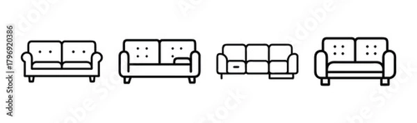 Fototapeta Modern sectional sofa vector illustration scalable graphic design furniture element