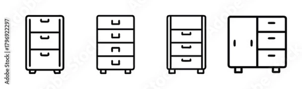 Fototapeta Clean storage cabinet vector illustration scalable icon for organization and furniture design