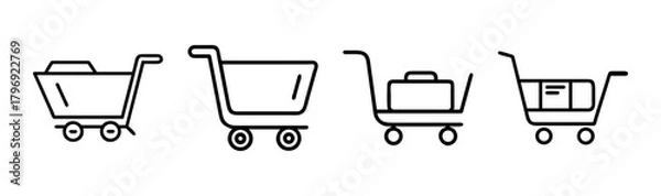 Fototapeta Simple shopping trolley cart icon vector illustration scalable graphic element