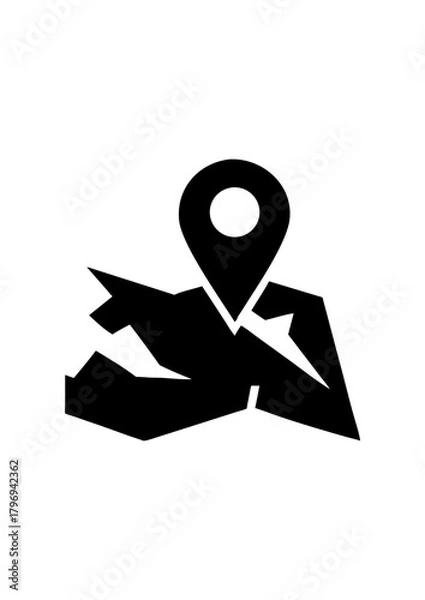 Obraz Map with Location Pin Icon
