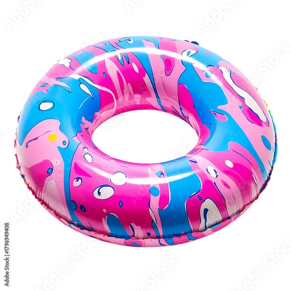 Fototapeta Bright colorful inflatable swim isolated on transparent background