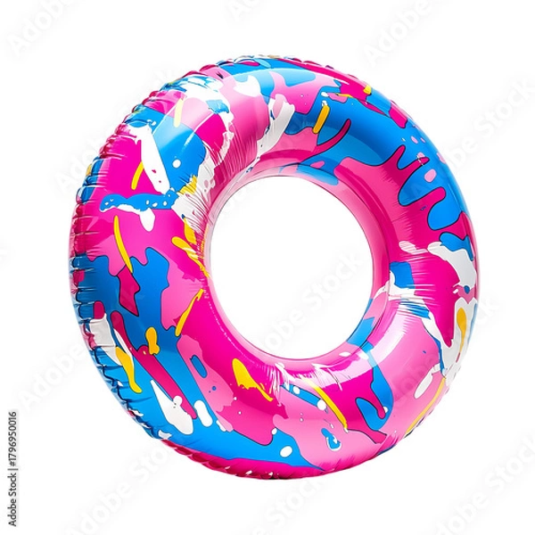 Fototapeta Bright colorful inflatable swim isolated on transparent background