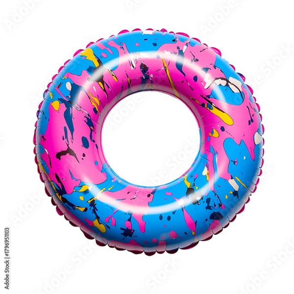 Fototapeta Bright colorful inflatable swim isolated on transparent background