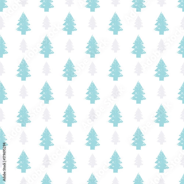 Obraz abstract art vector background. Christmas tree seamless pattern in modern geometry style.