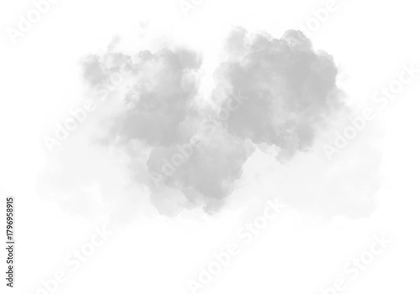 Fototapeta White and smoke fluffy clouds fog effect on transparent background 