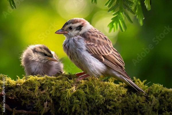Fototapeta Primo piano di uccello colorato in natura. Fauna libera e selvatica. La bellezza del mondo animale.