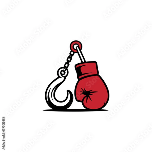 Obraz Boxing glove and hook logo