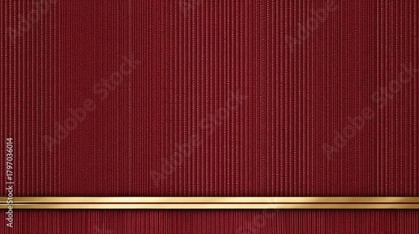 Obraz A red and gold background with a gold border