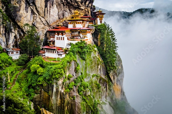 Obraz Widok na klasztor Tiger's Nest w Bhutanie