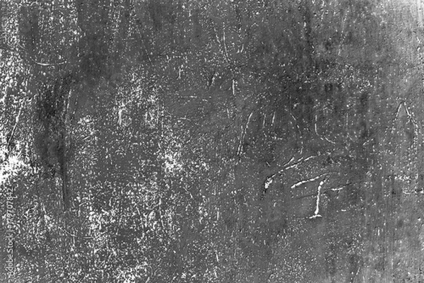 Fototapeta White metal wall texture background with scratches and cracks.