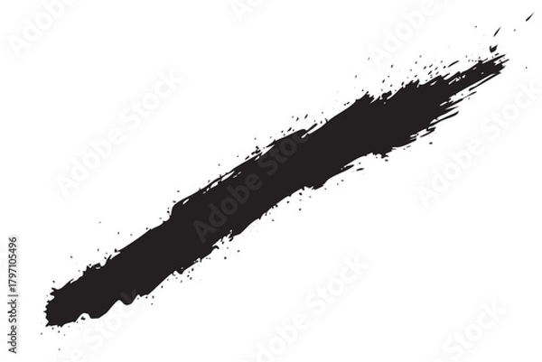 Fototapeta Single brush line vector shape black underline line