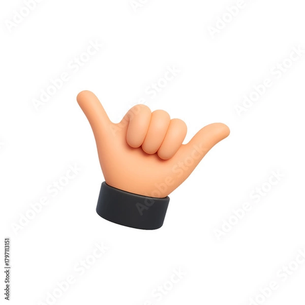 Obraz 3D Shaka Hand Gesture Icon Illustration