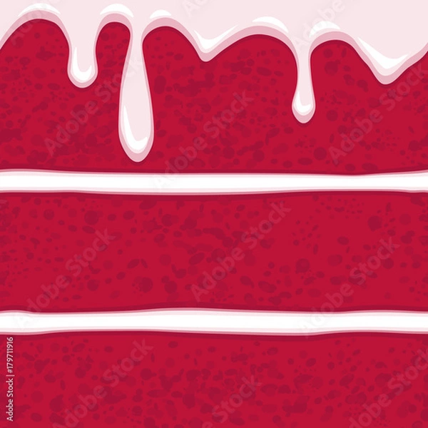 Fototapeta Vector horizontal seamless pattern of red velvet cake