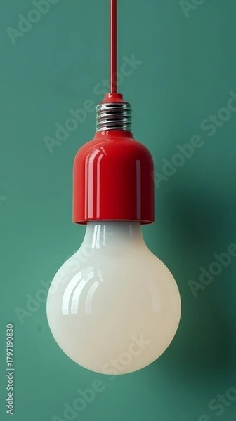 Fototapeta Modern Red Hanging Light Design for Creative Spaces