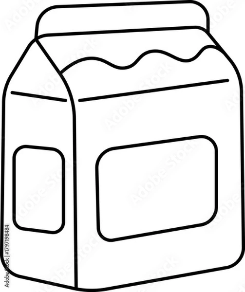 Obraz Milk or Juice Packaging Vector Illustration. Perfect for packaging design concepts, eco-friendly product icons, food industry graphics, or educational materials.