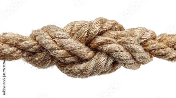 Fototapeta Rope twist isolated on white background