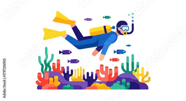 Fototapeta Underwater Exploration: Discovering The Beauty Of The Ocean's Colorful Coral Reefs