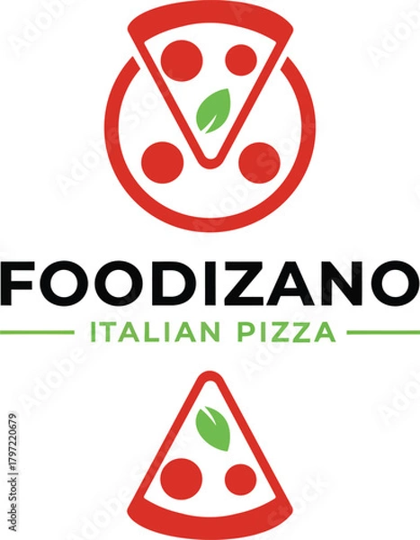 Fototapeta This vibrant logo for Foodizano features a playful pizza slice design accompanied by bold, appetizing colors. The use of red and green evokes Italian culinary traditions, while the catchy name "FOODIZ