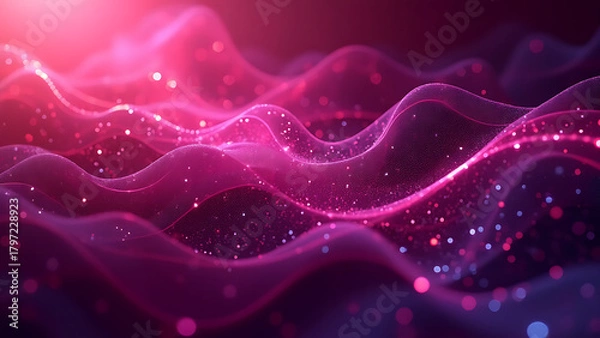 Obraz A vivid fusion of obsidian-to-ember red gradients, midnight blue fading into starry black, and neon magenta-violet ombré, forming a futuristic geometric tech background with organic textures and vibra