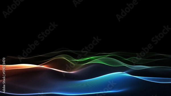 Obraz Abstract Colorful Particles Mountains