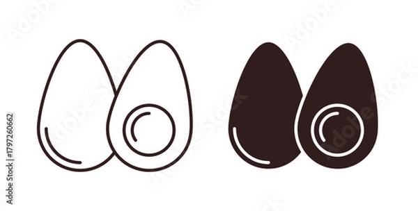 Obraz Egg icon with glyph and line. black vector icons for Web UI