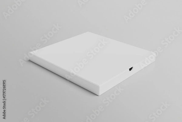 Obraz Pizza Box Packaging Mockup on grey Background. 3D rendering